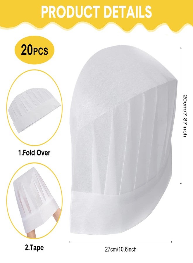 Vabean Kids Apron and Chef Hat Set Child Apron Fabric White Disposable Cooking Set for 7-12 Years Girl Boy Kitchen Baking Painting (40 Pcs) - Image 2