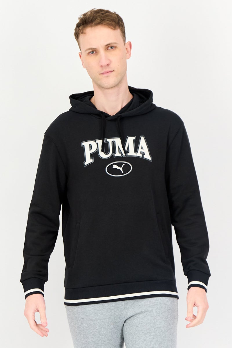 PUMA هودي رياضي للرجال بأكمام طويلة مناسب للخارج، أسود - Image 1