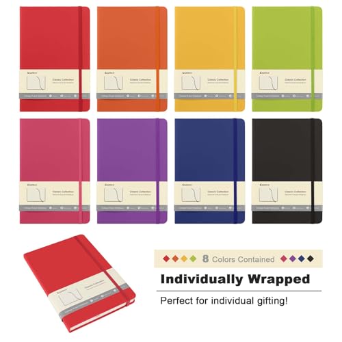Comix 8 Pack Lined Journal Notebooks for Work, 240 Pages, 5.5"x8.3", Hardcover, A5 Medium College Ruled, Journaling Notebooks for Notes-taking, Fits for Office School Home - Image 2