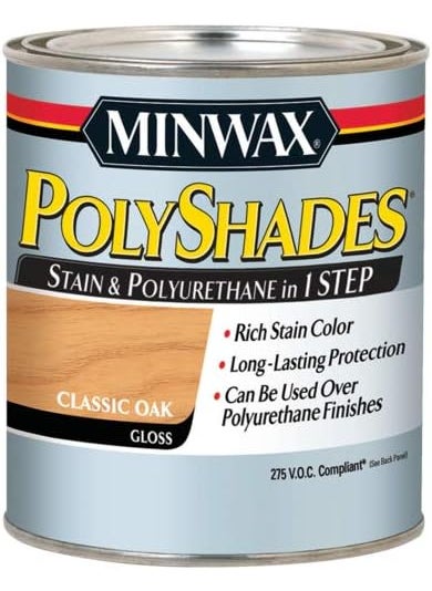 Minwax Minwax 217704444 Polyshades  Stain  Polyurethane in 1 Step 275 VOC 12 pint Classic Oak Gloss  - Image 1