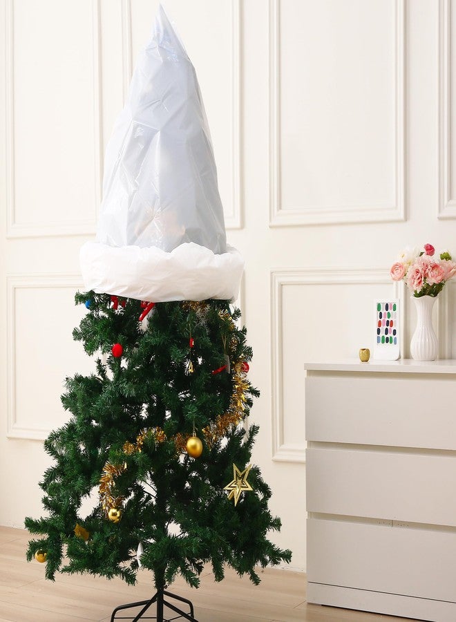 Liyaomix Jumbo Christmas Tree Removal Bag, White Extra Large 6ft Width x 9ft Tall Christmas Tree Disposal Bag Waterproof for Upright Storage - Image 3