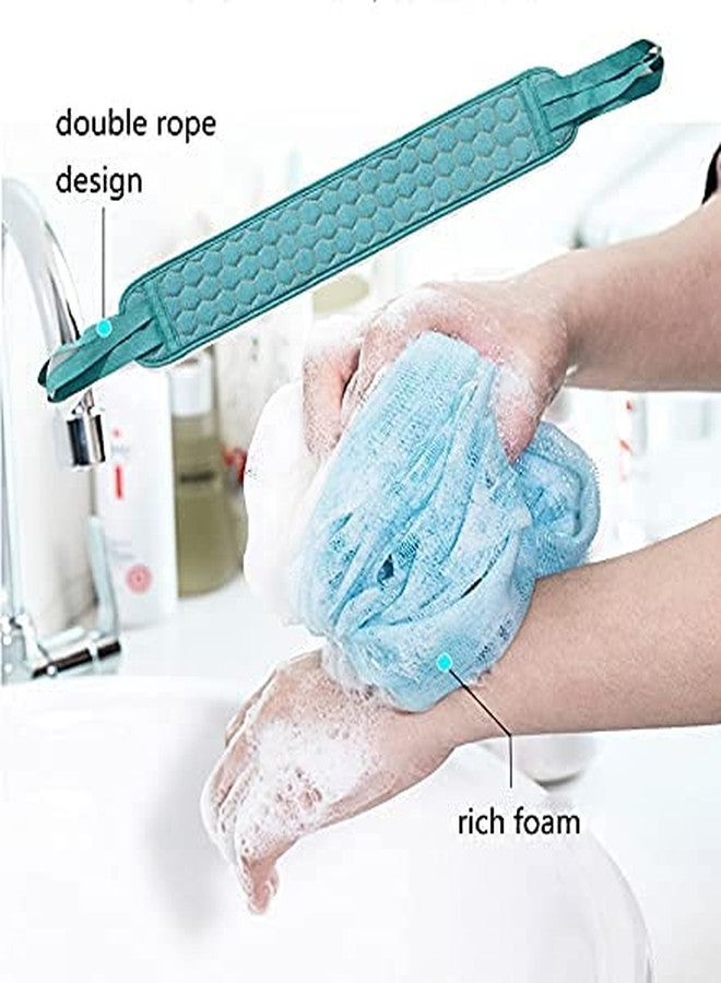 DERIKO 3-in-1 Bath & Shower Scrubber Set - Exfoliating Back Scrubber, Deep Cleaning Gloves, Loofah Sponge for Bathing & Skin Care Essentials - Image 4