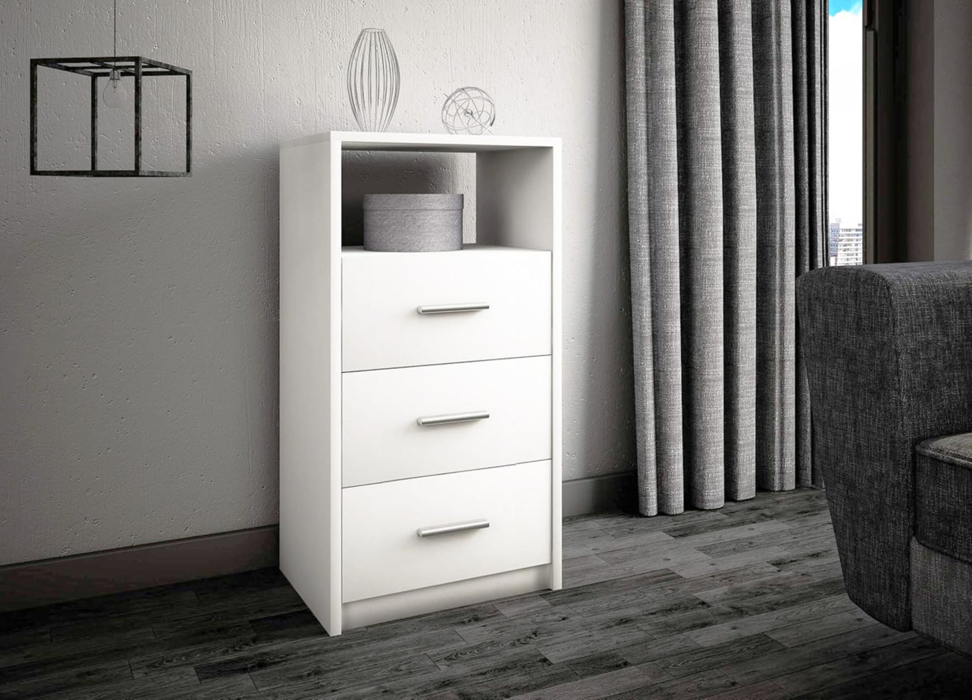 Modern MDF nightstand - Height 82 cm - Width 44 cm - Depth 36 cm, from Furniture Store.
