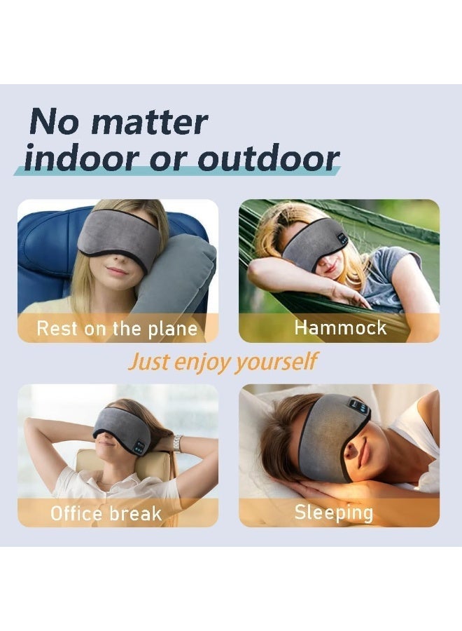 Music Eye Mask - Travel Essentials,  Sleep Eye Mask with Wireless Headphones Blackout Sleep Headphones Headband Music Sleeping Bluetooth Headband Birthday X-mas Gift for Children Boy Girl Travel Nap - Image 3