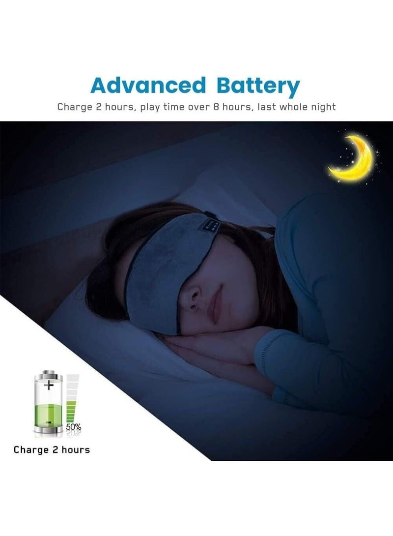 Music Eye Mask - Travel Essentials,  Sleep Eye Mask with Wireless Headphones Blackout Sleep Headphones Headband Music Sleeping Bluetooth Headband Birthday X-mas Gift for Children Boy Girl Travel Nap - Image 2