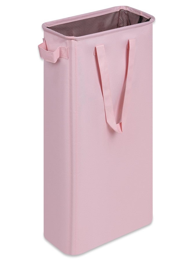 efluky Laundry Basket, Dirty Clothes Basket with Handles, Foldable Laundry Basket for Clothes, Tall Laundry Basket for Laundry Room, Dorm and Bedroom, 12.7 Gallons(48L) Pink - Image 1