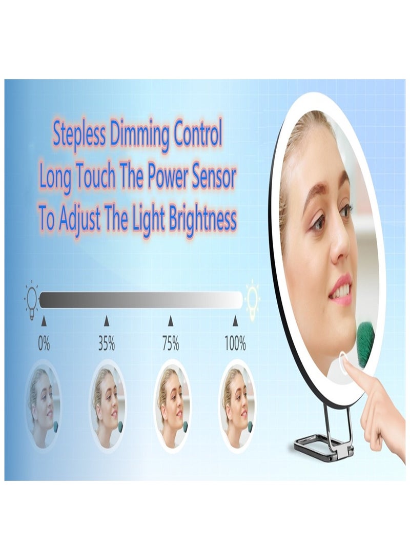 Beauenty 30x Magnifying Glass With Light - Portable Travel Makeup Mirror With 3 Lighting Modes, Compact Design, 3 Suction Cups And Adjustable Bracket, Rechargeable Battery, Including Tweezers, Scissors - Image 4