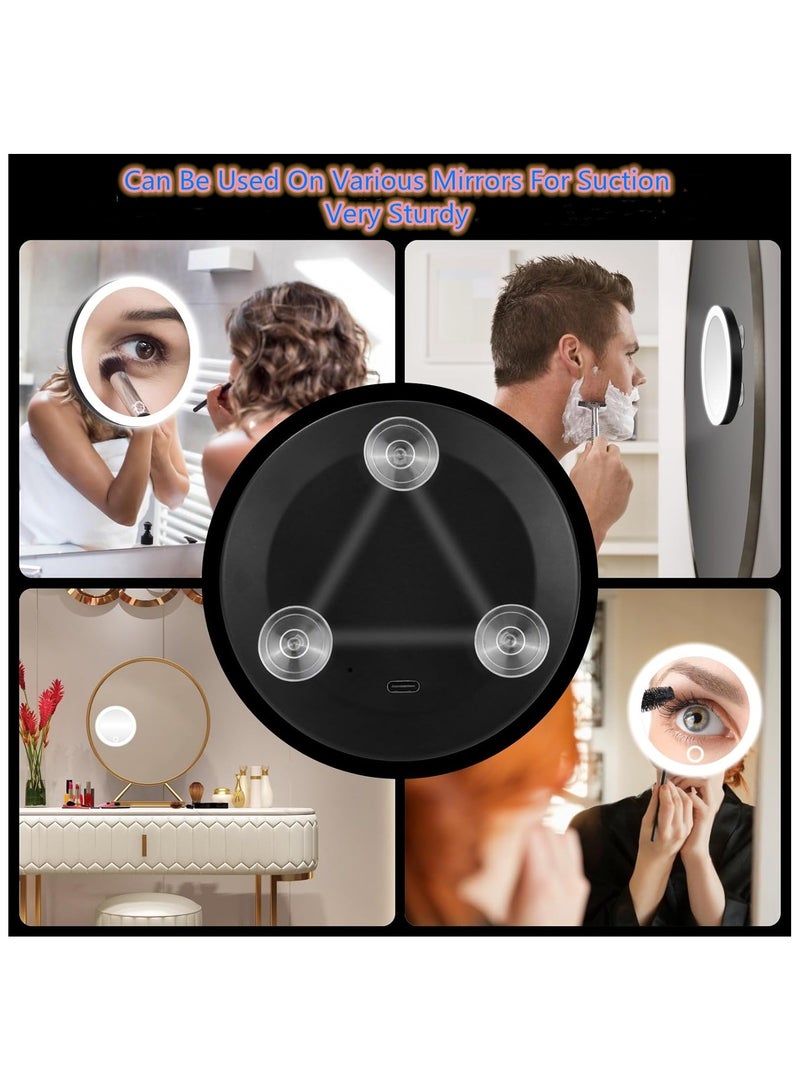 Beauenty 30x Magnifying Glass With Light - Portable Travel Makeup Mirror With 3 Lighting Modes, Compact Design, 3 Suction Cups And Adjustable Bracket, Rechargeable Battery, Including Tweezers, Scissors - Image 5