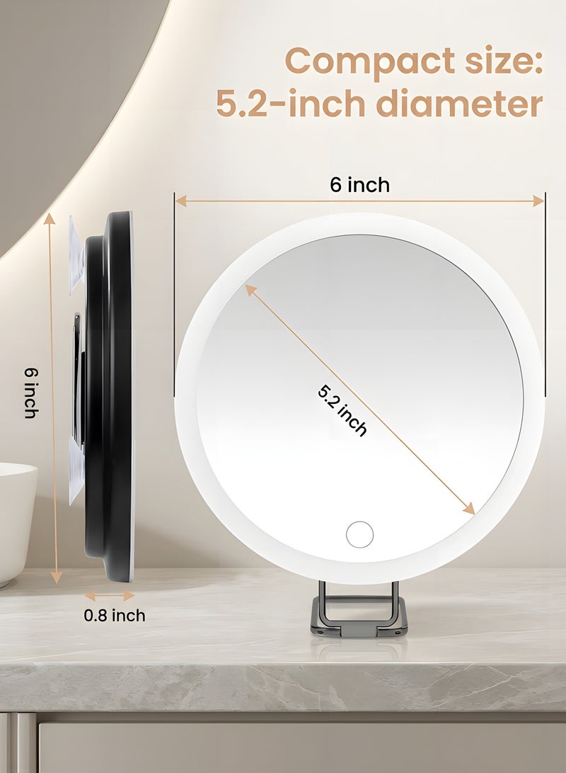 Beauenty 30x Magnifying Glass With Light - Portable Travel Makeup Mirror With 3 Lighting Modes, Compact Design, 3 Suction Cups And Adjustable Bracket, Rechargeable Battery, Including Tweezers, Scissors - Image 2