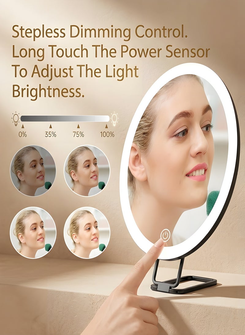 Beauenty 30x Magnifying Glass With Light - Portable Travel Makeup Mirror With 3 Lighting Modes, Compact Design, 3 Suction Cups And Adjustable Bracket, Rechargeable Battery, Including Tweezers, Scissors - Image 5