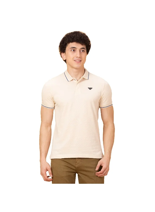 بيينغ هيومان Mens Chalk Polo Collar Short Sleeve Polo T-Shirt