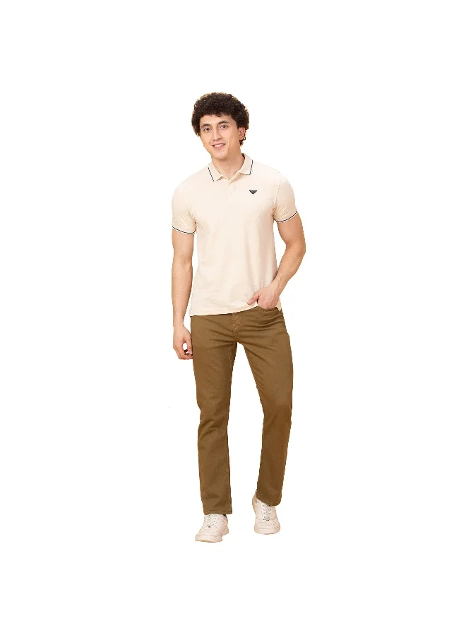 بيينغ هيومان Mens Chalk Polo Collar Short Sleeve Polo T-Shirt