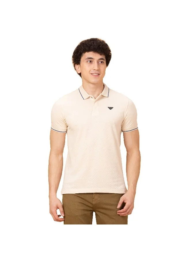 بيينغ هيومان Mens Chalk Polo Collar Short Sleeve Polo T-Shirt