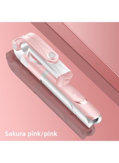 Tripod Integrated Selfie Stick Horizontal And Vertical Shooting Bluetooth Selfie Stick Tremolo Live Mobile Phone Bracket Spot-Color:XT09-Pink + Tripod