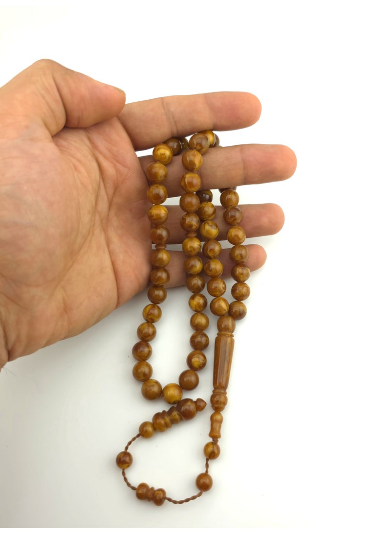 Kamins Collection Brown Turkish Amber Tasbih (Pouch Edition) - Image 3