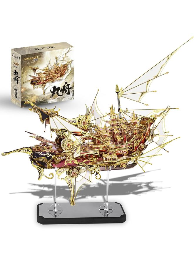 الأزرق جي دبليو ألغاز Bluejw ثلاثية الأبعاد للبالغين - مجموعة بناء نموذج Xanadu المعدني، مجموعات الحرف اليدوية ثلاثية الأبعاد المثيرة للدماغ، الهدايا الإبداعية والديكور المنزلي الصيني - Image 1