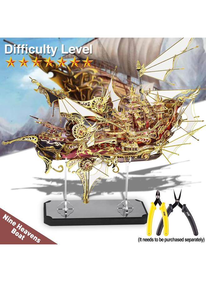 الأزرق جي دبليو ألغاز Bluejw ثلاثية الأبعاد للبالغين - مجموعة بناء نموذج Xanadu المعدني، مجموعات الحرف اليدوية ثلاثية الأبعاد المثيرة للدماغ، الهدايا الإبداعية والديكور المنزلي الصيني - Image 5