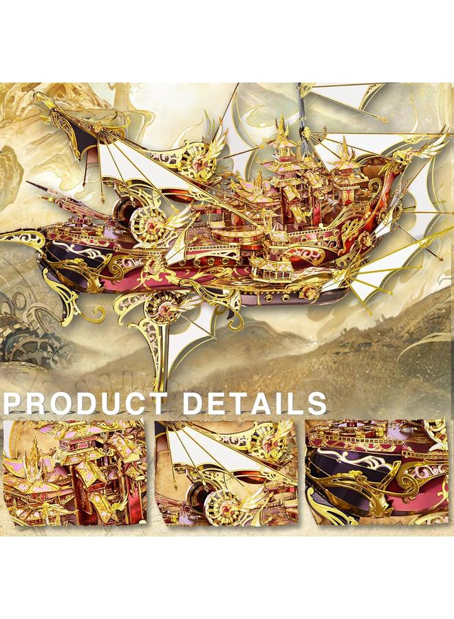 الأزرق جي دبليو ألغاز Bluejw ثلاثية الأبعاد للبالغين - مجموعة بناء نموذج Xanadu المعدني، مجموعات الحرف اليدوية ثلاثية الأبعاد المثيرة للدماغ، الهدايا الإبداعية والديكور المنزلي الصيني - Image 3