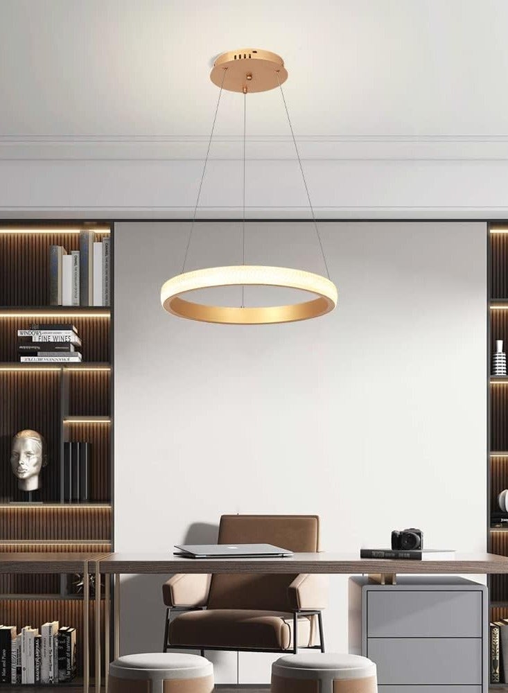 YATAI LIGHTING Modern LED Chandeliers Dining Room, Simplicity Gold Acrylic Ring Chandelier for Kichen Table,Study,Adjustable Color Temperature Chandelier Lamp  - Image 5
