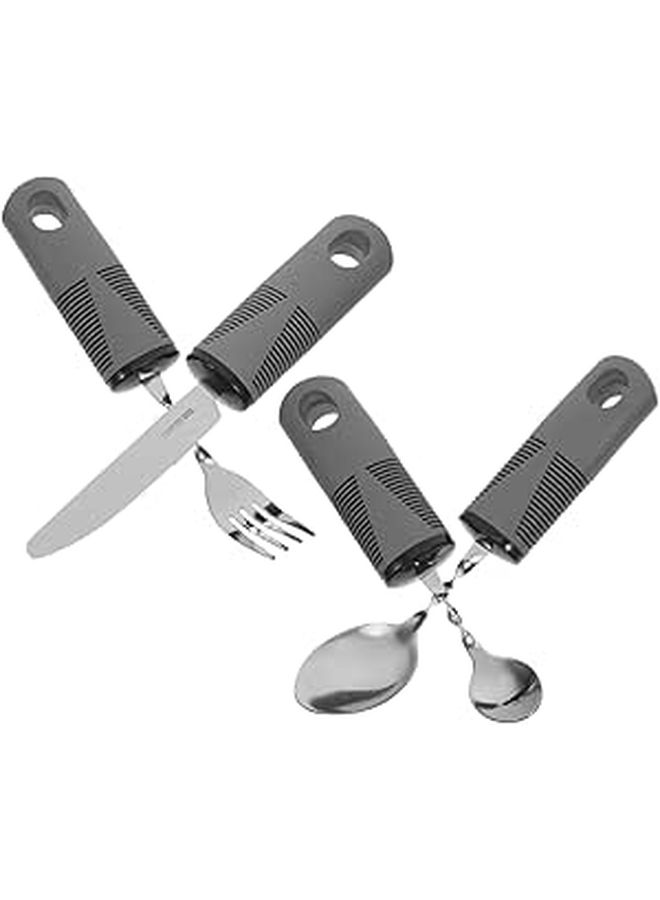 4pcs Bendable Angled Fork Spoon Set Adaptive Utensils For Elderly Hand Tremors Ergonomic Tableware - Image 1