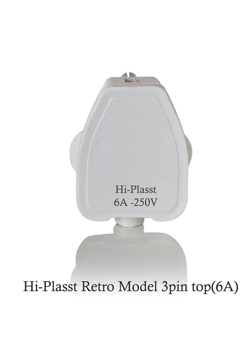 HI PLASST PINS N PLUGS HiPlasst 6A 3Pin Plug Top Pack of 5 Heavy Duty FireResistant Electrical Plug for Iron TV Home Theatre Speakers Hair Dryer Mixer Grinder 6 Amp Easy Installation or Replacing old Plug Top  - Image 5