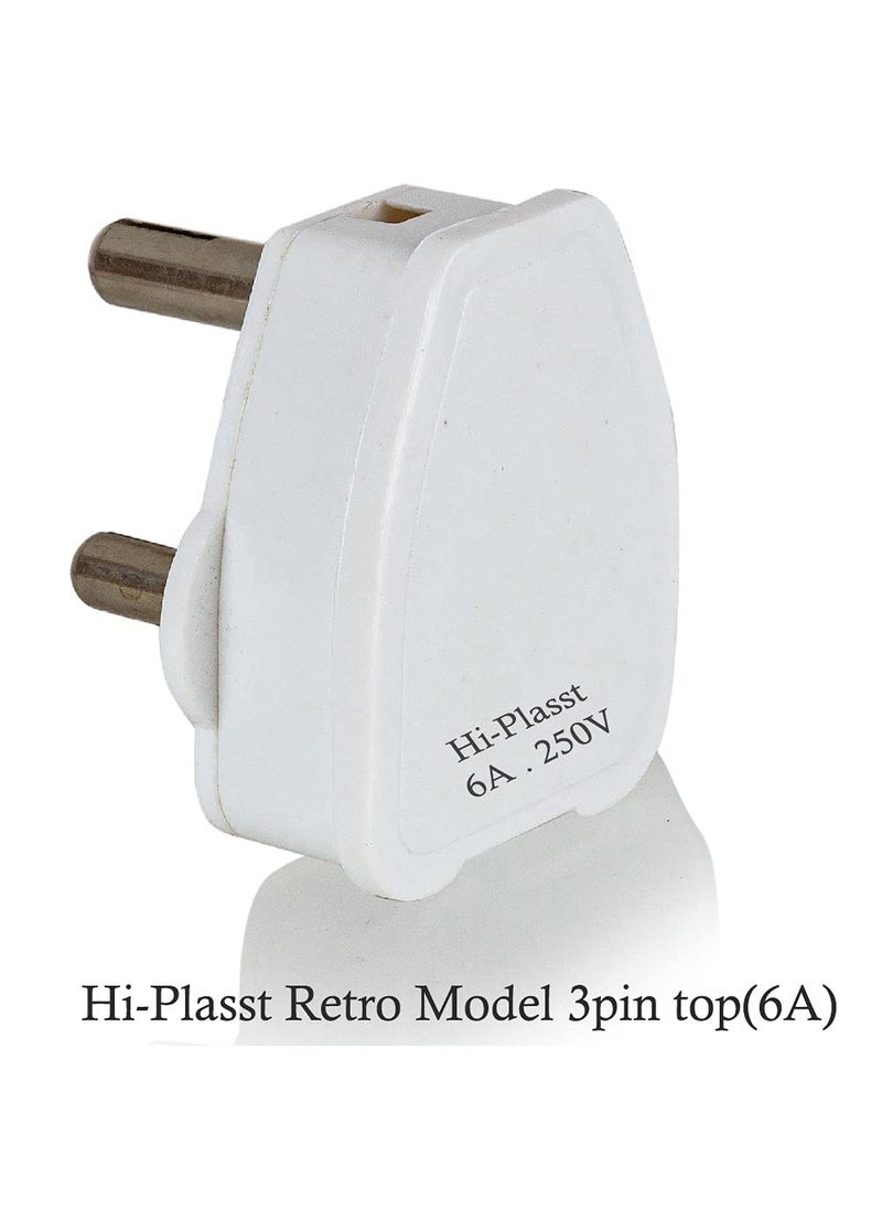 HI PLASST PINS N PLUGS HiPlasst 6A 3Pin Plug Top Pack of 5 Heavy Duty FireResistant Electrical Plug for Iron TV Home Theatre Speakers Hair Dryer Mixer Grinder 6 Amp Easy Installation or Replacing old Plug Top  - Image 4