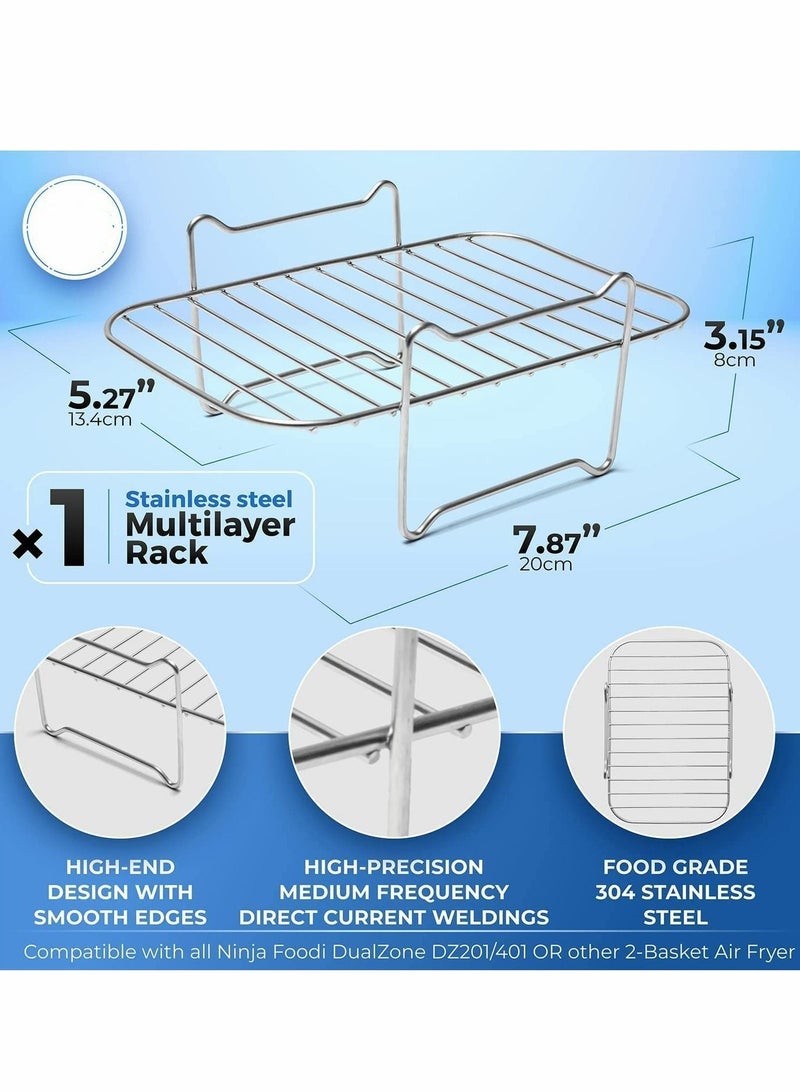 Excefore Air Fryer Rack for Double Basket Fryers, BBQ Rack, Non-stick 304 Stainless Steel Multi-Layer Rack - Image 2