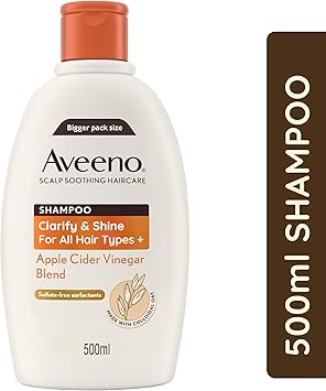 Aveeno شامبو أفينو للعناية بالشعر بتوليفة خل التفاح للتوضيح والتألق 500 مل - Image 2