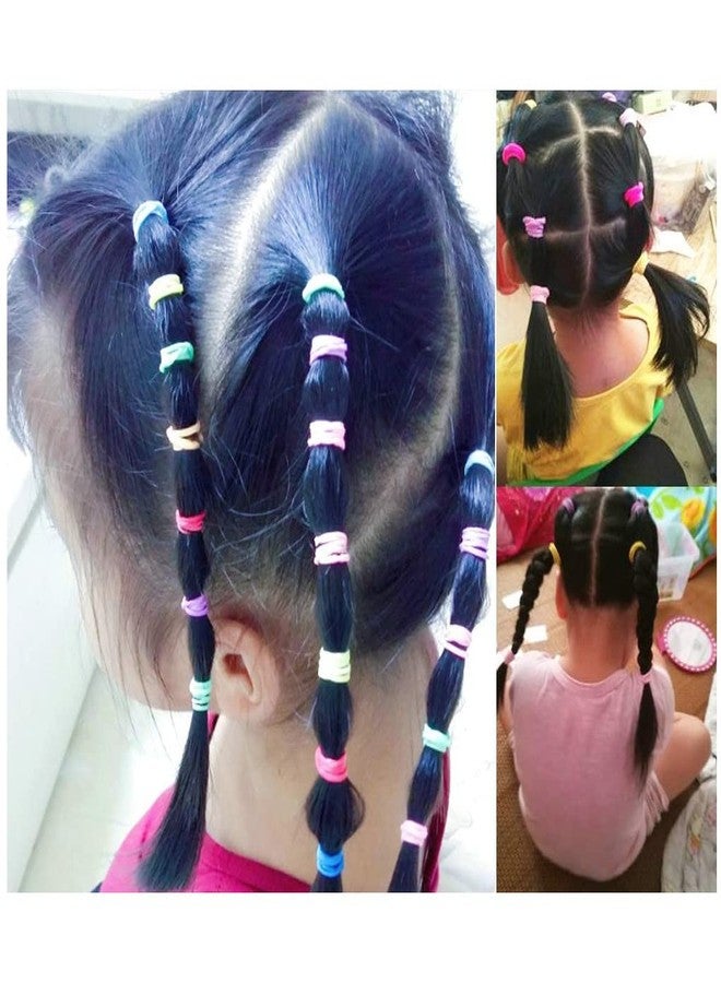 HRBS 20pcs Multi Color Hair Holder Hair Tie Soft Tiny Small Elastic Rubber Hair Bands Braiding for Kids Girls, Rubberbands, Soft colorful multi used Tiny small size Rubber Bands for daily use. - Image 4