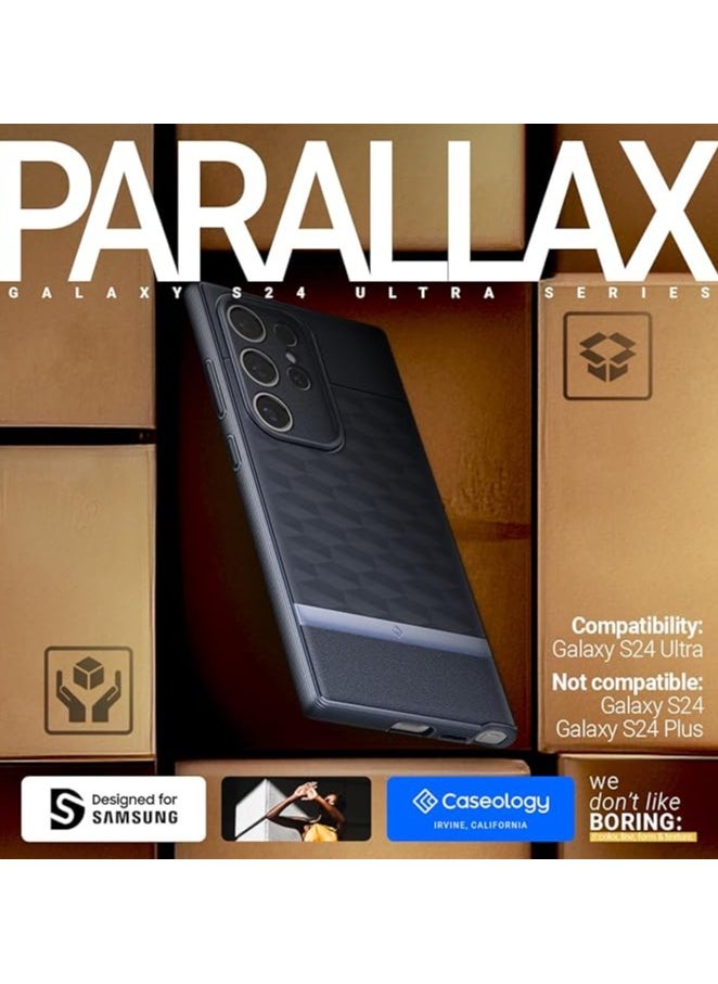 Caseology Parallax Case compatible with Samsung Galaxy S24 Ultra Case 5G, [Enhanced Ergonomic Design] Grade Drop Tested (2024) - Navy Violet