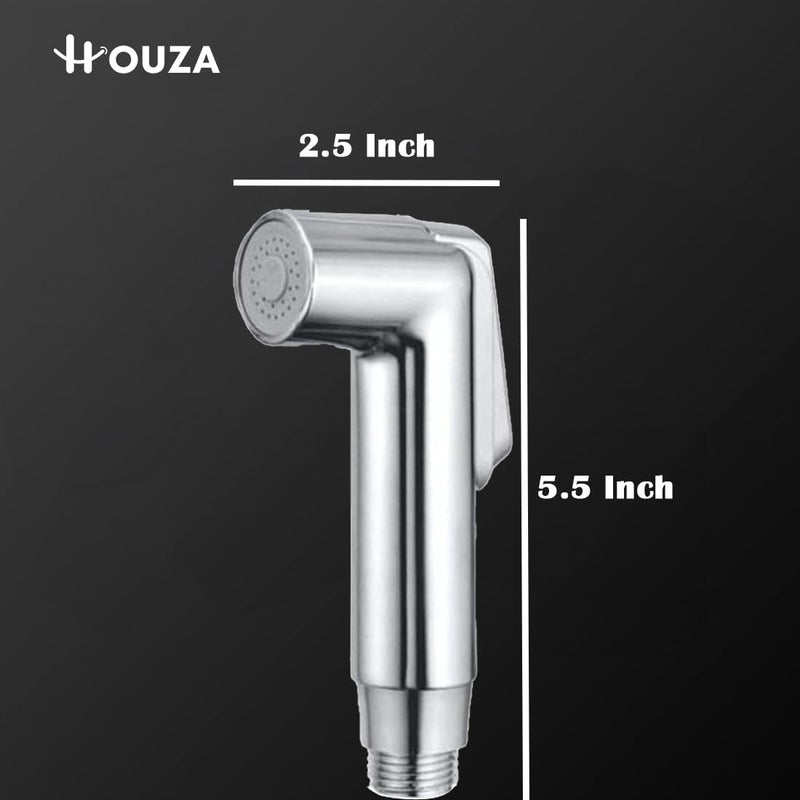 HOUZA Classic Health Faucet for Toilet Jet Spray Health Faucet with 1 Meter Hose Pipe and Wall Hook Chrome Finish Easy Grip and Leak Proof Design - Image 4