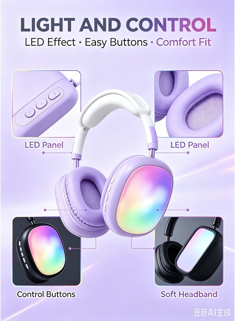 XO i22 Stereo Wireless Headset with LED Lights, Hi-Fi Audio & Noise Reduction - Image 2