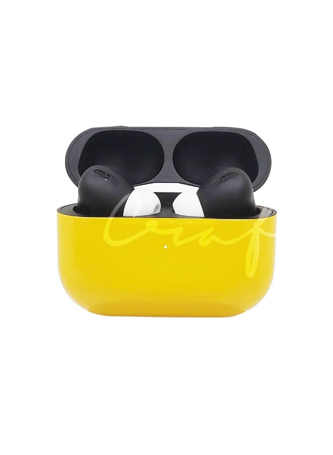 Craft Merlin Craft Customized Apple AirPods Pro 3 Bluetooth Earbuds – Dual Yellow - Image 1