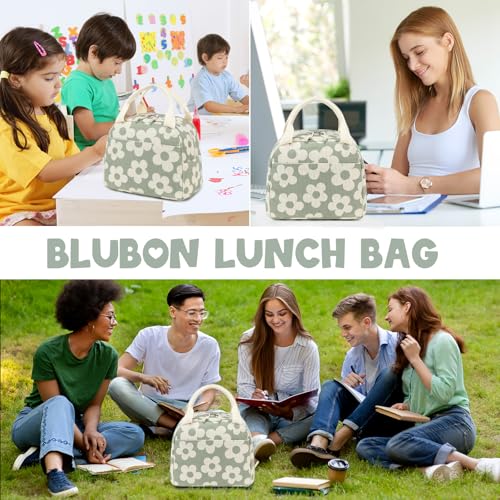 Bluboon Lunch Bag for Women Men Cute Corduroy Lunch Tote Bags Reusable Insulated Lunch Box Large Capacity Reusable Insulated Cooler for Work Picnic or Travel - Image 5