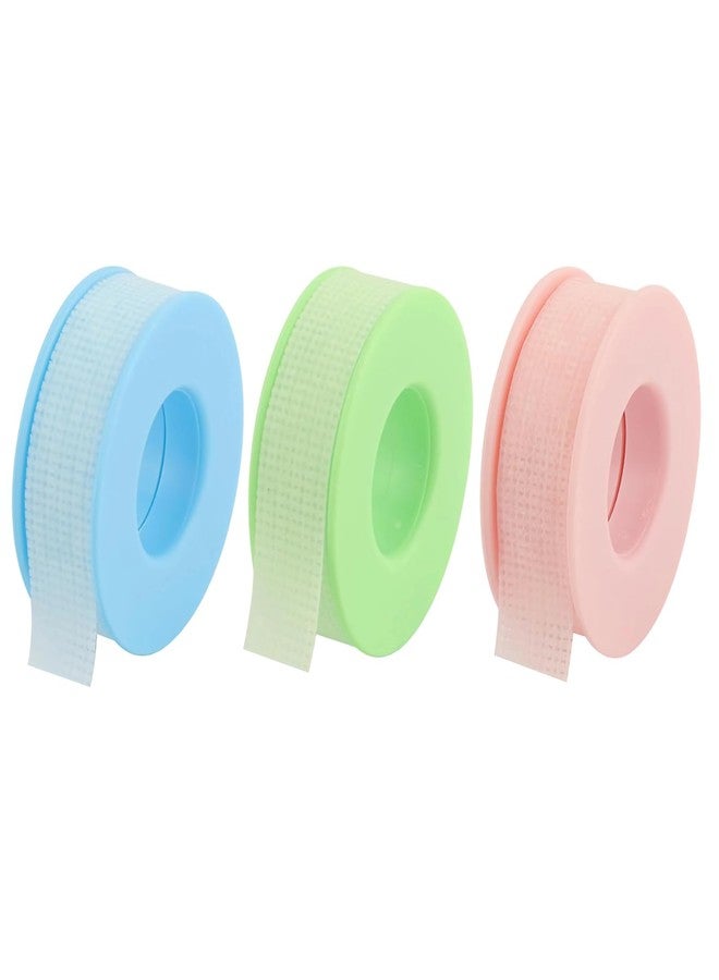 Creztail Lash Tape for Eyelash Extensions - 3 Rolls Silicone Gel Eyelash Tape, Adhesive Microporous Lash Extension Tape for Lift/Make Up, Easy Tear Breathable Lash Tape for Clusters (0.5in x 3.9yd, Colorful) - Image 1