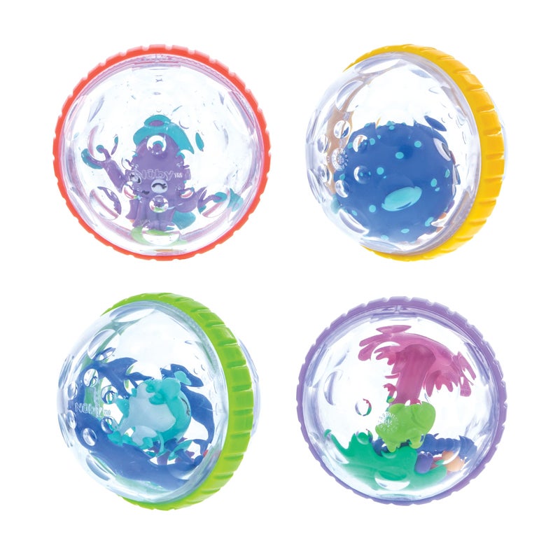 Nuby Bubbly Buds Interactive Bath Set - (4-Pack) Baby Bath Toys - 6+ Months - Image 1