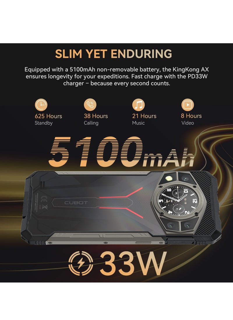 Cubot - CUBOT Kingkong AX Outdoor Mobile Phone Android 14 - Outdoor Smartphone Without Contract, 24GB + 256GB/1TB Construction Site Mobile Phone, 100MP Smartphone, 6.58 Inch FHD + 120Hz, 1.32 Inch Back - Image 1