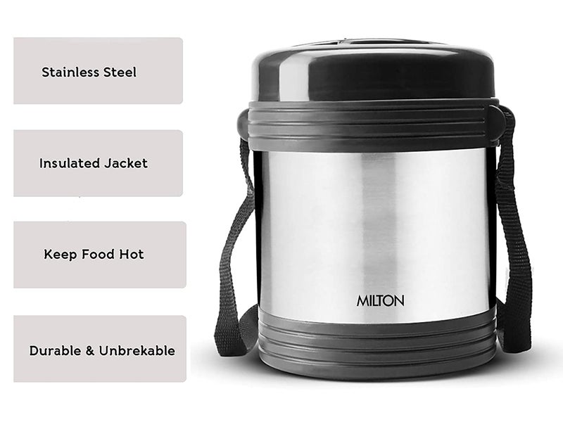 Milton MILTON Legend Deluxe 3 Stainless Steel Containers with Steam Vent 200 ml Each, Hot & Cold Leak-Proof Insulated Lunch Box for Office, College, Picnic, Silver - Image 4