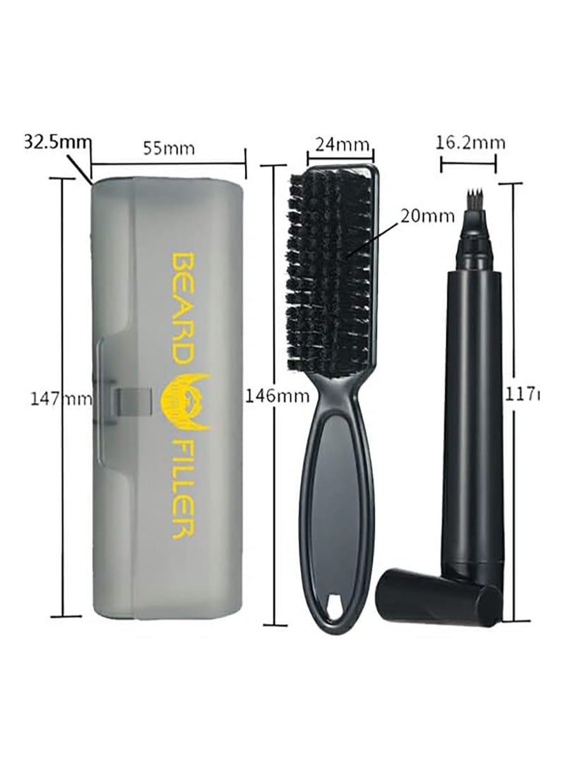 Generic Beard Filling Pen Waterproof Beard Pencil Filler for Men Sweatproof Moustache and Eyebrows Barber Pencil for Travel Natural Black  - Image 4