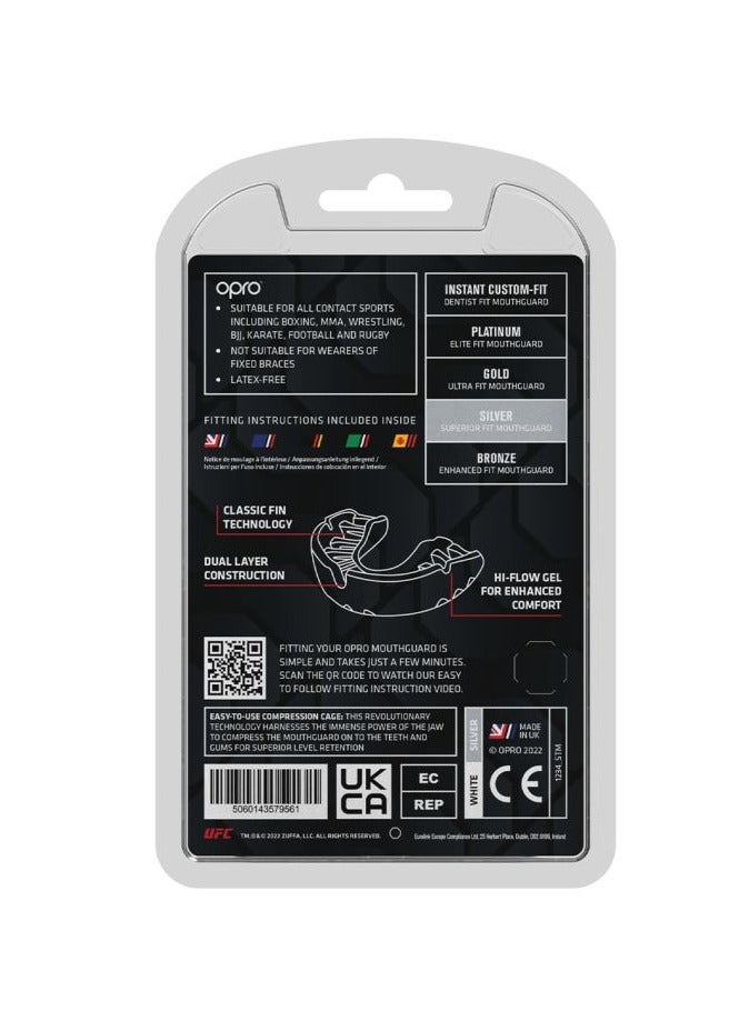 OPRO Self Fit Ufc Silver White/Silver Adult - Image 3