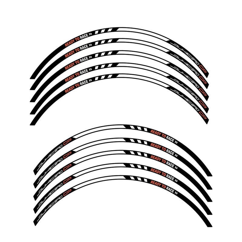 Generic labelbike - Adhesive Strips Kit for Motorcycle Wheel Rims compatible with KTM 890 Duke GP 2022-2023 White  - Image 2