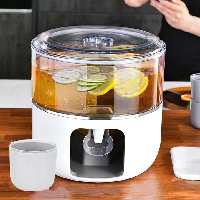 Jukmen جوكمن موزع المشروبات متعدد الطبقات 5 لتر - إبريق خالي من BPA مع صنبور، مثالي للعصائر المنزلية، الشاي المثلج والكوكتيلات - Image 3