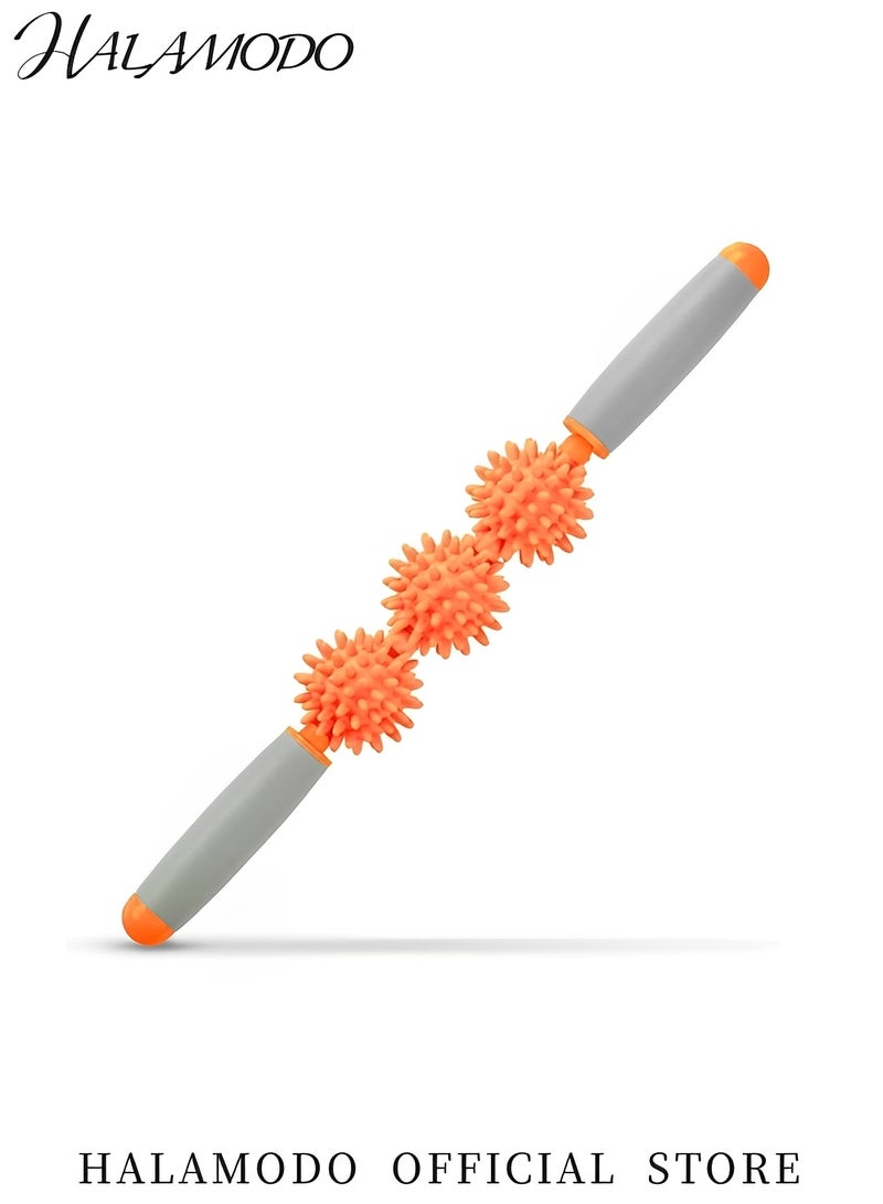HALAMODO Fascia Muscle Roller Stick Hedgehog Massage Roller Yoga Stick Hand-held Body Massage Tool for Cellulite & Muscle Soreness Roller Stick for Reduce Leg Cramps - Image 2
