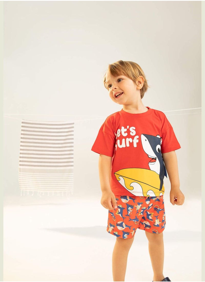 DeFacto Shark Print Swimming Shorts  - Image 1