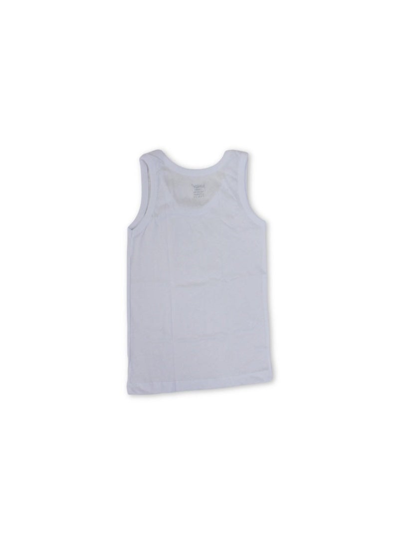 Junior Boys Cotton Sleeveless Undershirt – White - Image 1