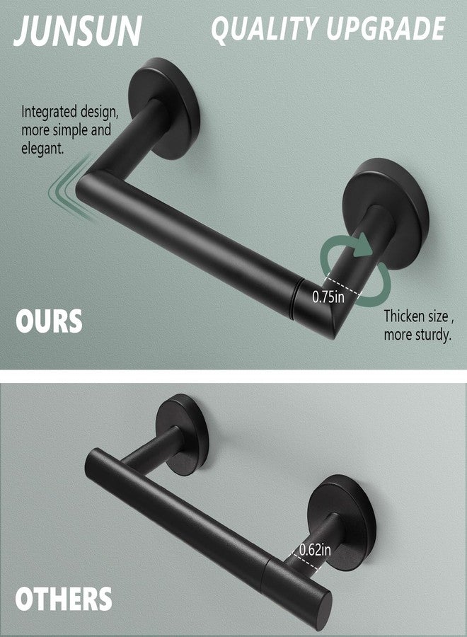 JunSun Matte Black Toilet Paper Holder Wall Mount Pivoting Toilet Paper Roll Holder Black Toilet Paper Holder Stainless Steel Modern TP Holder Black Matte Bathroom Tissue Holder Large Mega Roll Holder - Image 2