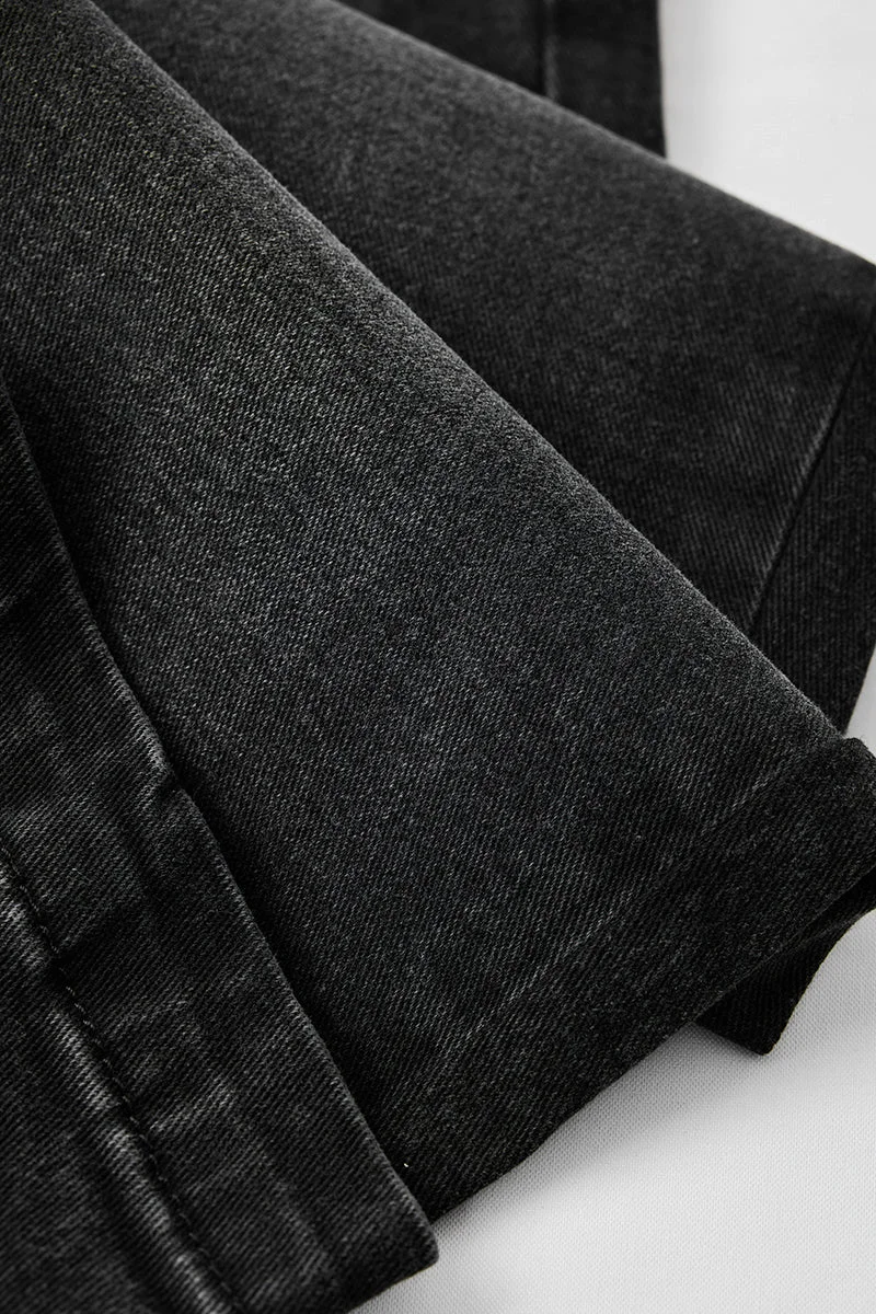 SNITCH Black Carrot Fit Stretch Jeans for Men | Best Price UAE