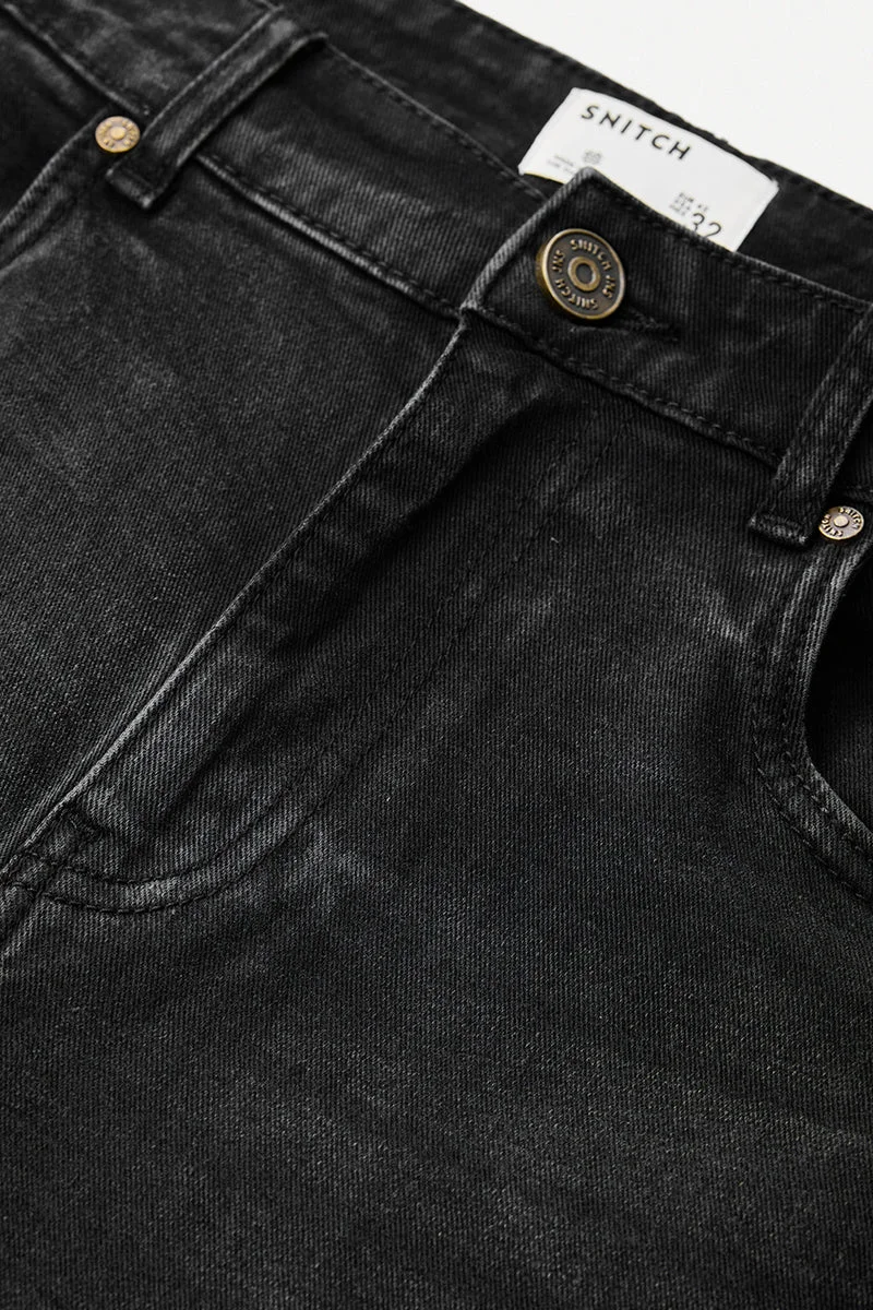 SNITCH Black Carrot Fit Stretch Jeans for Men | Best Price UAE