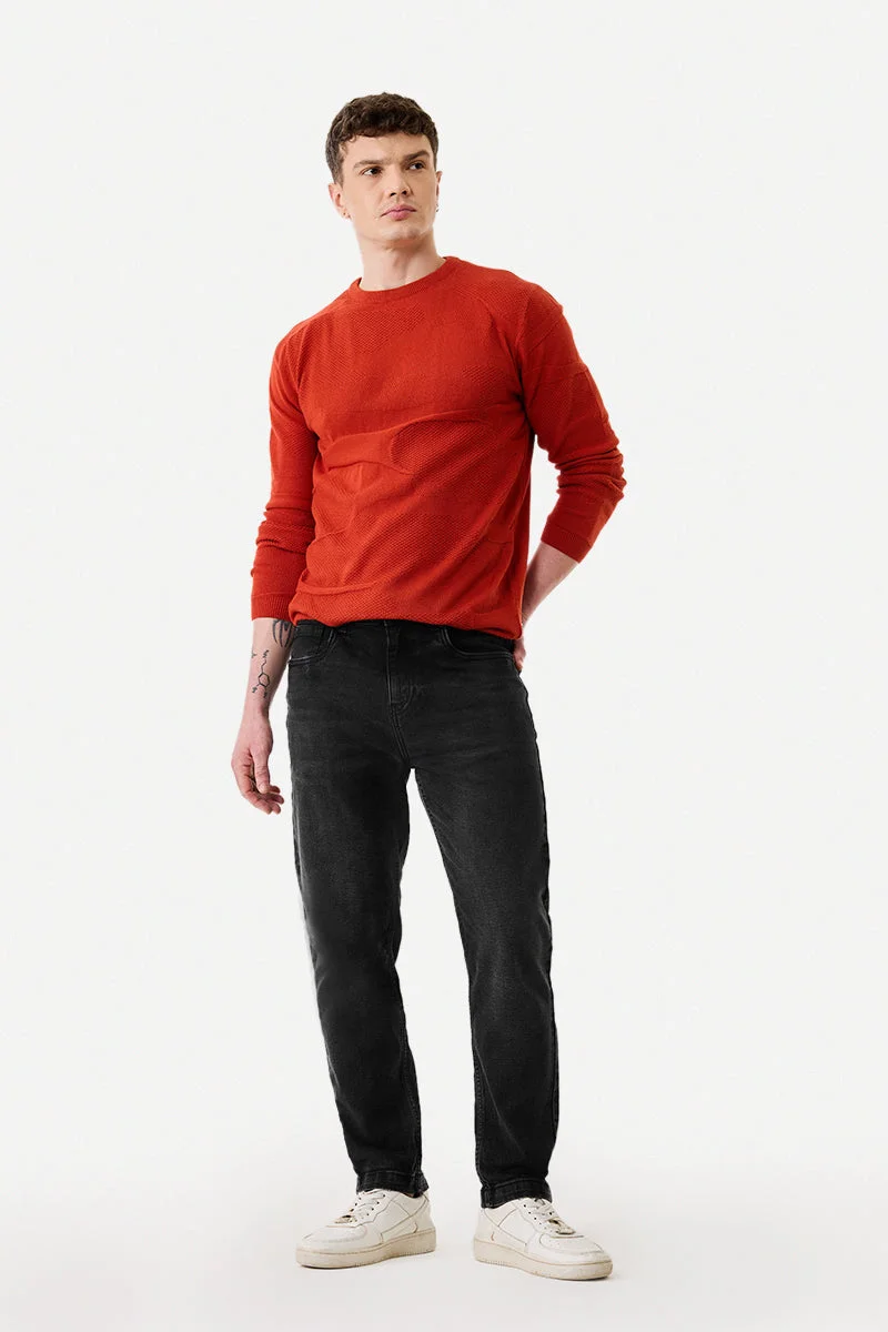 SNITCH Black Carrot Fit Stretch Jeans for Men | Best Price UAE