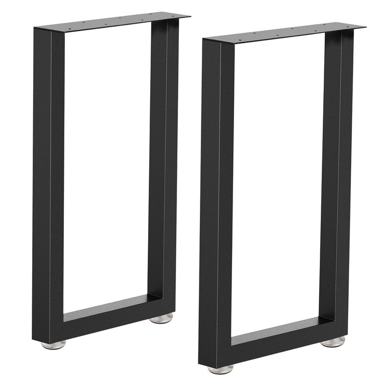 Metal Table Legs  Heavy Duty Square Tube Legs Set of 2 28 Height 18 Wide